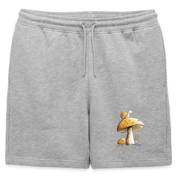 Escargot Sur Champignon Nature Forêt Conte de Fées - Short de survêtement homme premium - gris chiné - Devant - AI Model Male 178 light (178cm)