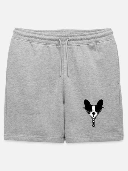 French Bulldog in a Zipper - Mens' Premium Organic Sweatshorts - heather grey