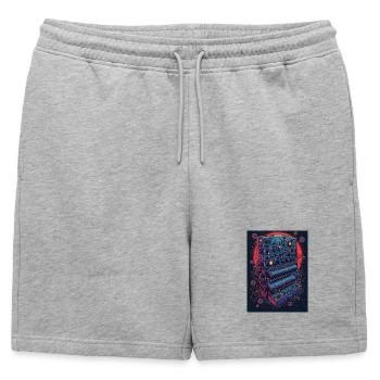 Appareil de musique électronique futuriste - Short de survêtement homme premium - gris chiné - Devant - AI Model Male 178 light (178cm)