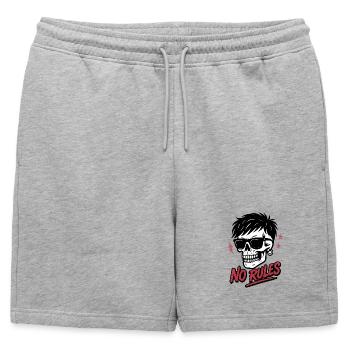 Crâne énervé avec lunettes de soleil et texte sans règles - Short de survêtement homme premium - gris chiné - Devant - AI Model Male 178 light (178cm)