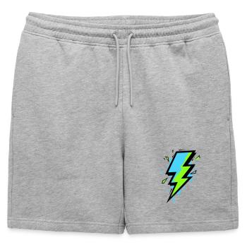 Rayon de l’électricité moderne - Short de survêtement homme premium - gris chiné - Devant - AI Model Male 178 light (178cm)