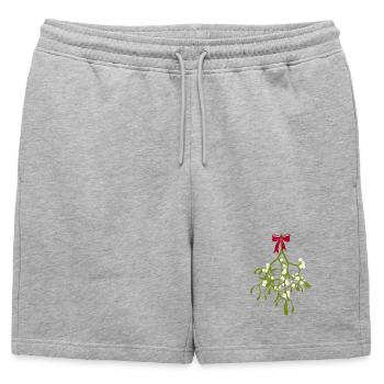 Gui avec ruban rouge - Décoration de Noël - Short de survêtement homme premium - gris chiné - Devant - AI Model Male 178 light (178cm)