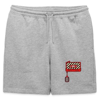 Mixtape vs. Mixer – Retro Music Cult Design - Mens' Premium Organic Sweatshorts - heather grey - Front - AI Model Male 178 light (178cm)