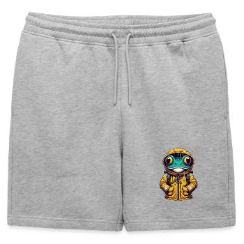 Grenouille urbaine - Short de survêtement homme premium - gris chiné - Devant - AI Model Male 178 light (178cm)