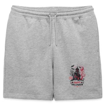 Maison Hantée Halloween - Short de survêtement homme premium - gris chiné - Devant - AI Model Male 178 light (178cm)