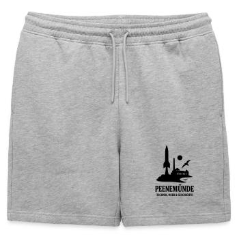 Peenemünde Usedom History Technology Sea - Mens' Premium Organic Sweatshorts - heather grey - Front - AI Model Male 178 light (178cm)