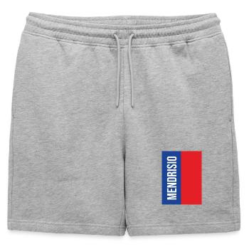 Mendrisio Bleu Rouge Vertical - Short de survêtement homme premium - gris chiné - Devant - AI Model Male 178 light (178cm)
