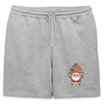 Santa Claus - Mens' Premium Organic Sweatshorts - heather grey - Front - AI Model Male 178 light (178cm)