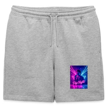Boombox Pop Night – Eighties Sound Style - Mens' Premium Organic Sweatshorts - heather grey - Front - AI Model Male 178 light (178cm)