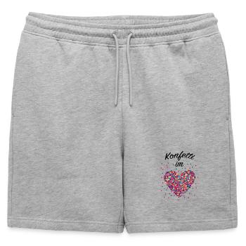 Konfetti im Herzen Karneval Tshirt für Frauen - Männer Premium Organic Sweatshorts - Grau meliert - Vorne - AI Model Male 178 light (178cm)