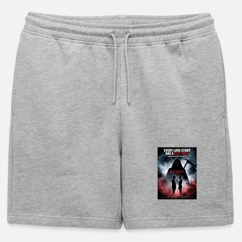 Plot Twist Liebe Eifersucht - Männer Premium Organic Sweatshorts - Grau meliert