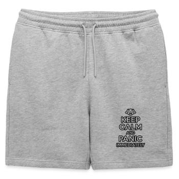 Panique immédiatement - Mème sarcastique drôle - Short de survêtement homme premium - gris chiné - Devant - AI Model Male 178 light (178cm)