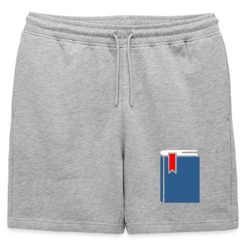 Book Icon Icon Blue - Mens' Premium Organic Sweatshorts - heather grey - Front - AI Model Male 178 light (178cm)
