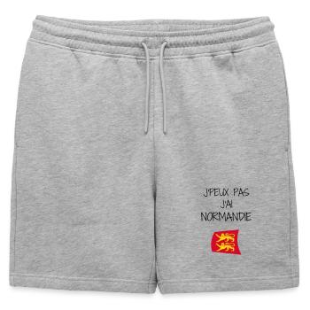 J'peux pas J'ai Normandie - Short de survêtement homme premium - gris chiné - Devant - AI Model Male 178 light (178cm)