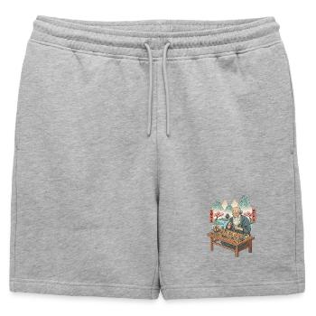 Feux d’artifice pyro - Short de survêtement homme premium - gris chiné - Devant - AI Model Male 178 light (178cm)