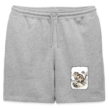 Hamster Art Asian - Mens' Premium Organic Sweatshorts - heather grey - Front - AI Model Male 178 light (178cm)