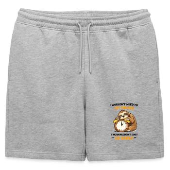 Appuyez sur Snooze si tôt paresseux - Short de survêtement homme premium - gris chiné - Devant - AI Model Male 178 light (178cm)