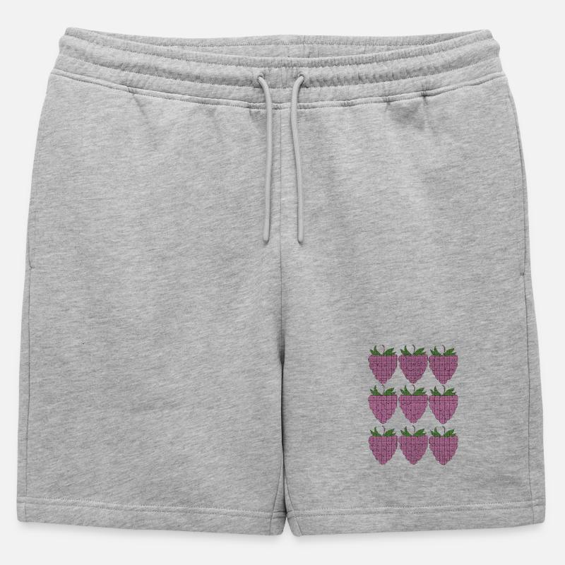 raspberry pattern textile - Mens' Premium Organic Sweatshorts - heather grey