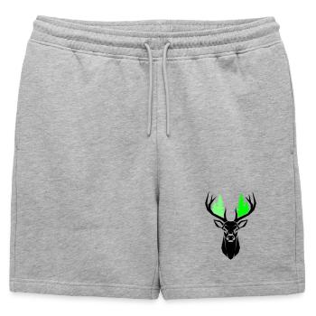 Sapins de tête de cerf Vert naturel - Short de survêtement homme premium - gris chiné - Devant - AI Model Male 178 light (178cm)