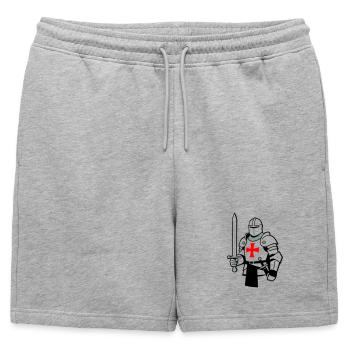 chevalier - Short de survêtement homme premium - gris chiné - Devant - AI Model Male 178 light (178cm)