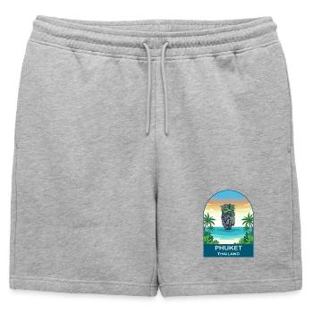Phuket Thailand James  Bond Island Travel Design - Short de survêtement homme premium - gris chiné - Devant - AI Model Male 178 light (178cm)