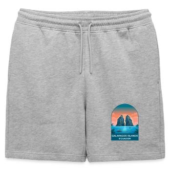 Galapagos Islands Ecuador Vintage Travel Poster - Mens' Premium Organic Sweatshorts - heather grey - Front - AI Model Male 178 light (178cm)