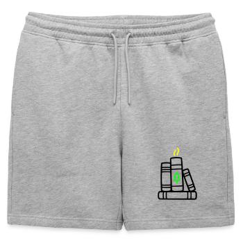 Stack of Books Tree Nature Reading Book Club Forest - Mens' Premium Organic Sweatshorts - heather grey - Front - AI Model Male 178 light (178cm)