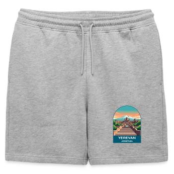 Arménie d’Erevan Mont Ararat Art de voyage vintage - Short de survêtement homme premium - gris chiné - Devant - AI Model Male 178 light (178cm)