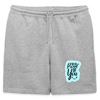 I'm So Proud Of You Heartily Encouraging Saying - Mens' Premium Organic Sweatshorts - heather grey - Front - AI Model Male 178 light (178cm)