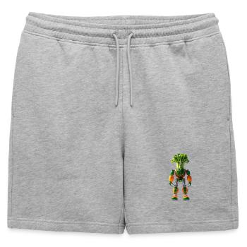 Robot végétarien coloré - Short de survêtement homme premium - gris chiné - Devant - AI Model Male 178 light (178cm)