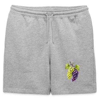 Grappe de raisins aquarelle vert violet - Short de survêtement homme premium - gris chiné - Devant - AI Model Male 178 light (178cm)
