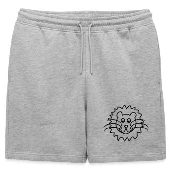 Lion - Short de survêtement homme premium - gris chiné - Devant - AI Model Male 178 light (178cm)