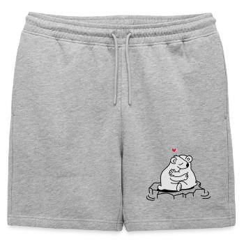 Deux ours polaires - Short de survêtement homme premium - gris chiné - Devant - AI Model Male 178 light (178cm)