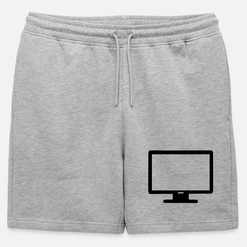 Computer Bildschirm - Männer Premium Organic Sweatshorts - Grau meliert