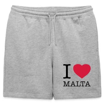 I LOVE MALTA - Short de survêtement homme premium - gris chiné - Devant - AI Model Male 178 light (178cm)