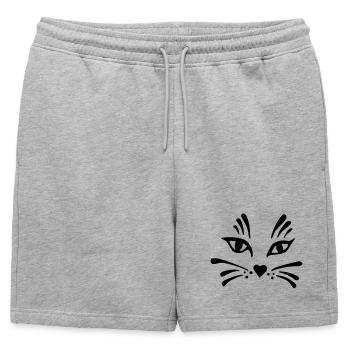 tête de chat simplifiée - Short de survêtement homme premium - gris chiné - Devant - AI Model Male 178 light (178cm)