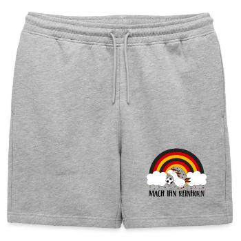 Une licorne allemande lui fait ballon de football - Short de survêtement homme premium - gris chiné - Devant - AI Model Male 178 light (178cm)