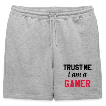 Gamer / Gaming - Short de survêtement homme premium - gris chiné - Devant - AI Model Male 178 light (178cm)