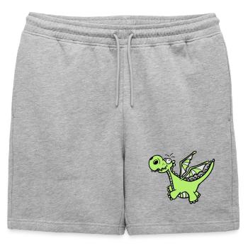 Puissant Dragon - Short de survêtement homme premium - gris chiné - Devant - AI Model Male 178 light (178cm)