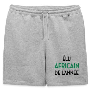 Africa / Africain / Afrique / Africain - Short de survêtement homme premium - gris chiné - Devant - AI Model Male 178 light (178cm)