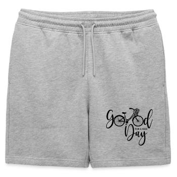 Bicycle - Good Day For A Ride - Mens' Premium Organic Sweatshorts - heather grey - Front - AI Model Male 178 light (178cm)