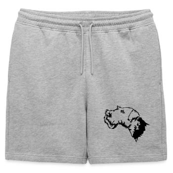 Terrier gallois - Short de survêtement homme premium - gris chiné - Devant - AI Model Male 178 light (178cm)