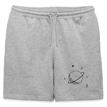 Astronomie - Planète et étoiles - Short de survêtement homme premium - gris chiné - Devant - AI Model Male 178 light (178cm)