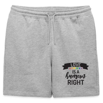L’amour est un droit de l’homme - Short de survêtement homme premium - gris chiné - Devant - AI Model Male 178 light (178cm)