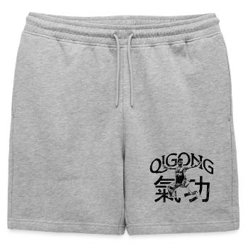 Conception de l’exercice énergétique Qigong - Short de survêtement homme premium - gris chiné - Devant - AI Model Male 178 light (178cm)