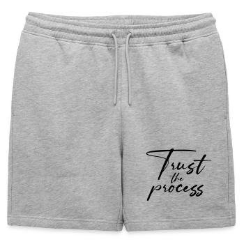 TTP - Männer Premium Organic Sweatshorts - Grau meliert - Vorne - AI Model Male 178 light (178cm)