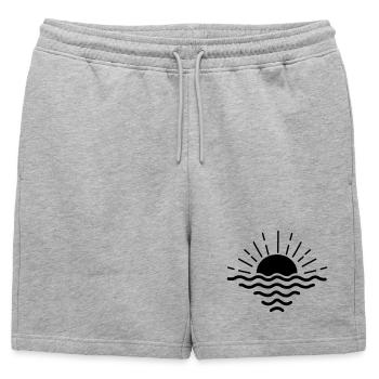 Sonnenuntergang Meer - Männer Premium Organic Sweatshorts - Grau meliert - Vorne - AI Model Male 178 light (178cm)