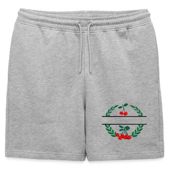 Cerises en couronne de laurier aux cerises rouges - Short de survêtement homme premium - gris chiné - Devant - AI Model Male 178 light (178cm)