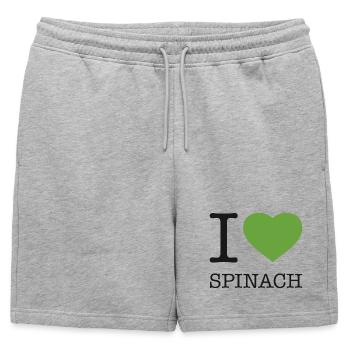 J’AIME LES ÉPINARDS Spinat - Short de survêtement homme premium - gris chiné - Devant - AI Model Male 178 light (178cm)
