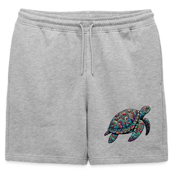 Tortue - Short de survêtement homme premium - gris chiné - Devant - AI Model Male 178 light (178cm)